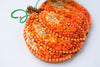 Beaded pumpkin brooch