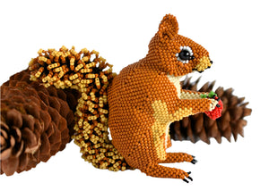  beaded squirrel figurine handmade