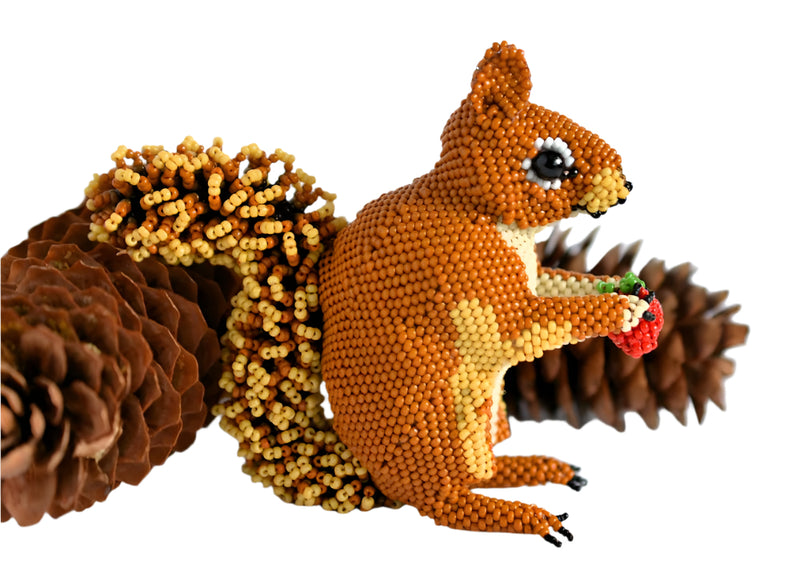  beaded squirrel figurine handmade