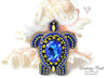 ukrainian colors bead embroidered turtle brooch