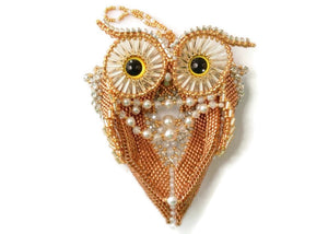 unique beaded christmas owl ornament