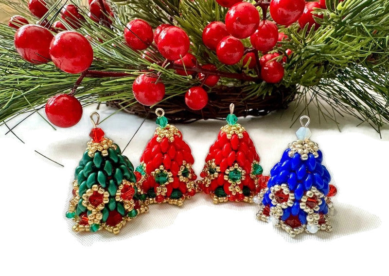 beaded bell christmas ornament