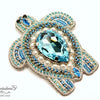 bead embroidered blue silver turtle beading kit 