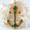 bead embroidered green gold anchor beading kit with tutorial