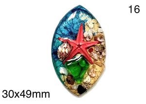 starfish in resin cabochon for jewelry making