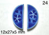 blue half round Japanese tile cabochons