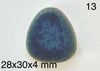 round Japanese tile cabochon blue