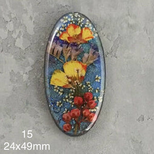 real dry flowers in resin cabochons for jewelry making