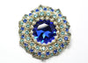 bead woven blue silver venetian brooch handmade
