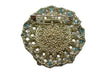 bead woven blue silver venetian brooch handmade