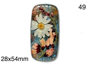 real dry flowers in resin cabochon for jewelry making