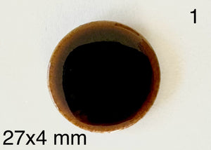 round brown Japanese tile cabochon