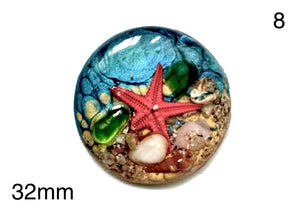 starfish in resin cabochon for jewelry making