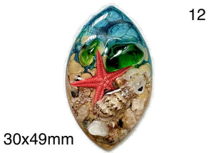 starfish in resin cabochon for jewelry making