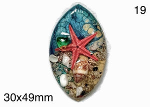 starfish in resin cabochon for jewelry making