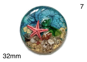 starfish in resin cabochon for jewelry making