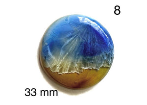 blue Ceramic cabochon for jewelry making