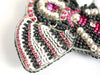 black pink bead embroidered elephant jewelry