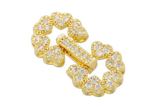 necklace clasp with cubic zircon gold