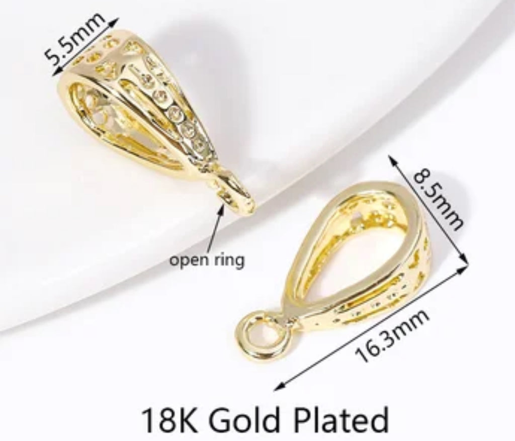 18K gold plated brass bail