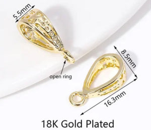 18K gold plated brass bail