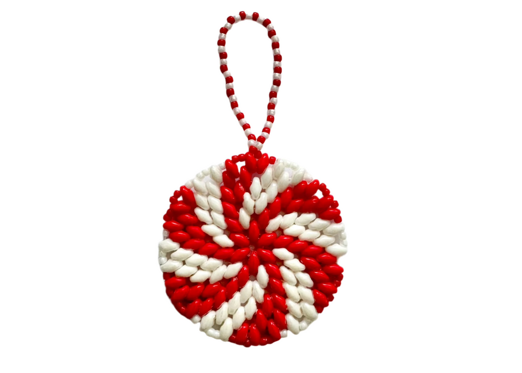 handmade beaded christmas ornament candy