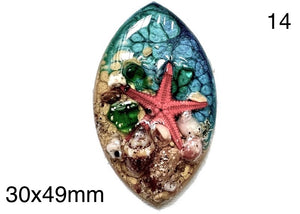 starfish in resin cabochon for jewelry making