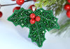 holly beaded christmas beading kit