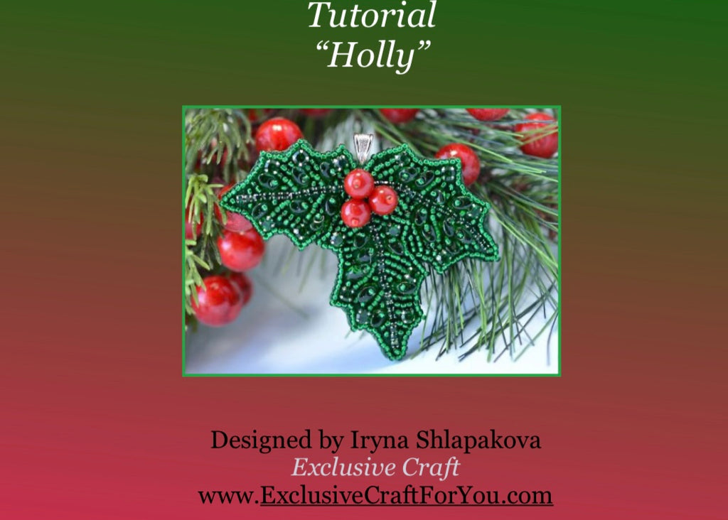 holly beaded christmas tutorial