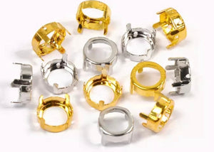 metal settings for rivoli 14mm silver and gold