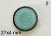 round brown Japanese tile cabochon