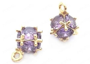 light violet Cubic zirconia pendant for jewelry making 