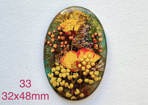 real dry flowers in resin cabochons for jewelry making