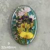 real dry flowers in resin cabochons for jewelry making