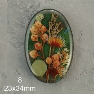 real dry flowers in resin cabochons for jewelry making