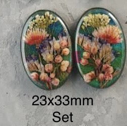 real dry flowers in resin cabochons for jewelry making