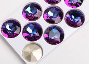 purple blue 27 mm round crystal