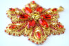 red gold Crystal snowflake Christmas ornament or pendant beaded