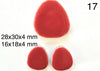 red set round Japanese tile cabochons