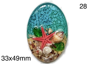 starfish in resin cabochon for jewelry making