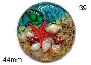 round starfish in resin cabochon for jewelry making