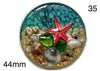 round starfish in resin cabochon for jewelry making