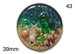 round starfish in resin cabochon for jewelry making