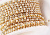 rhinestone cup chain with pearls gold crystal