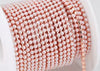 rhinestone cup chain with pearls rose 
gold 2 mm