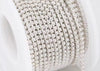 rhinestone cup chain with pearls silver