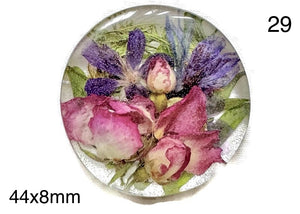 roses real dry flowers in resin cabochons for jewelry making