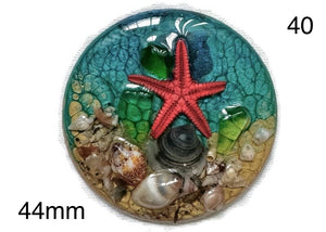 round starfish in resin cabochon for jewelry making