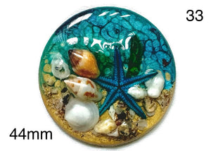 round starfish in resin cabochon for jewelry making