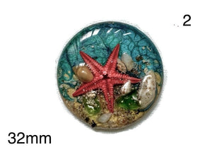 starfish in resin cabochon for jewelry making